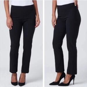 Franne Golde Magic Pants High Rise Stretch Classic Straight Leg Black Size 12